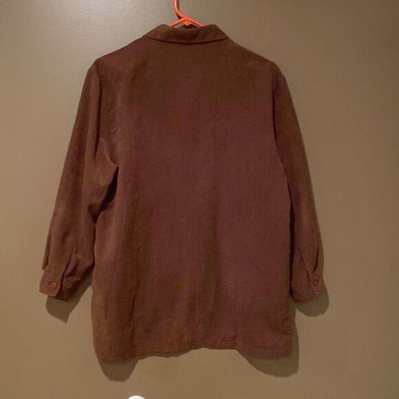 Blast Studio Vintage Giraffe Brown Button Up Top Size Medium - Picture 5 of 12